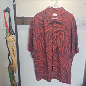 Tiger of Sweden Red and Black Patterned Men's Shirt